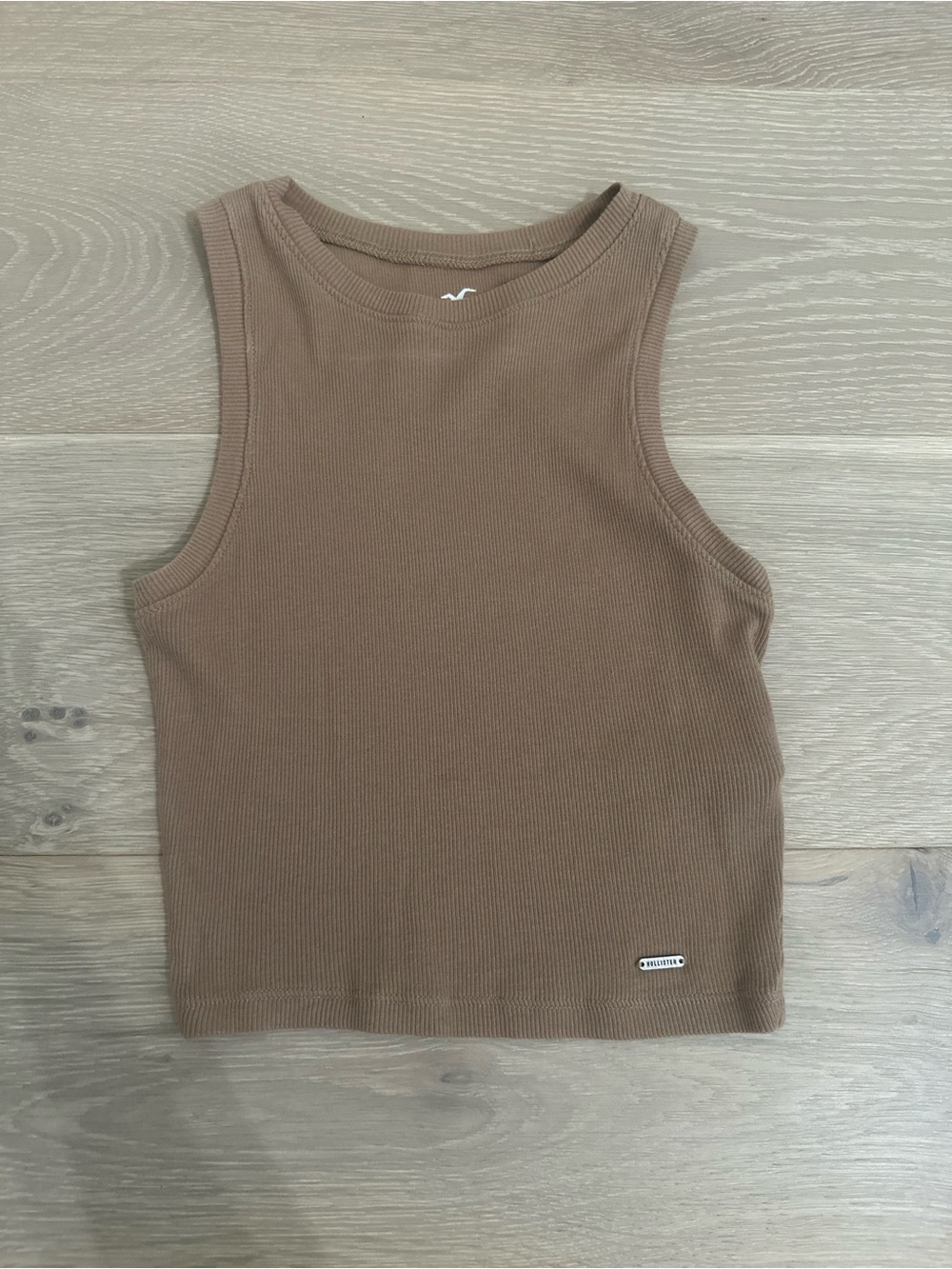 Hollister Tan Ribbed Cropped Tank